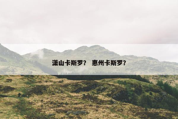 潇山卡斯罗？ 惠州卡斯罗？