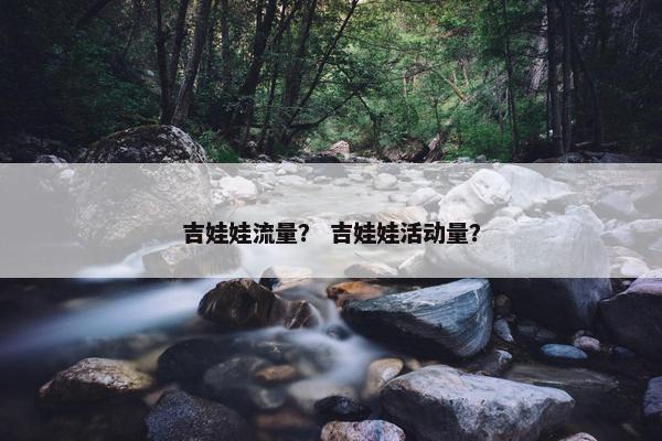 吉娃娃流量？ 吉娃娃活动量？