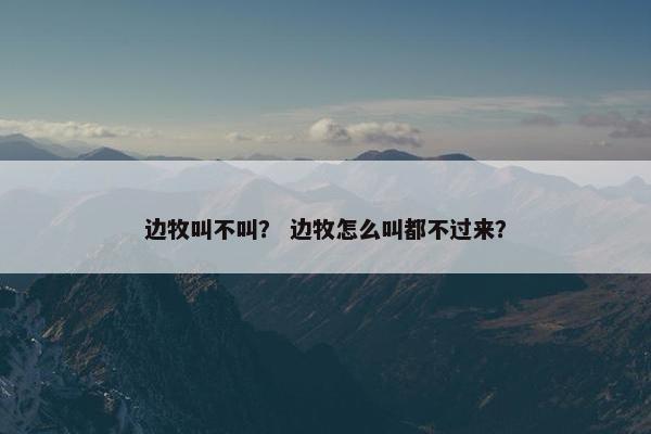 边牧叫不叫？ 边牧怎么叫都不过来？