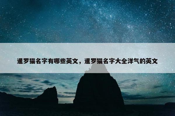 暹罗猫名字有哪些英文，暹罗猫名字大全洋气的英文