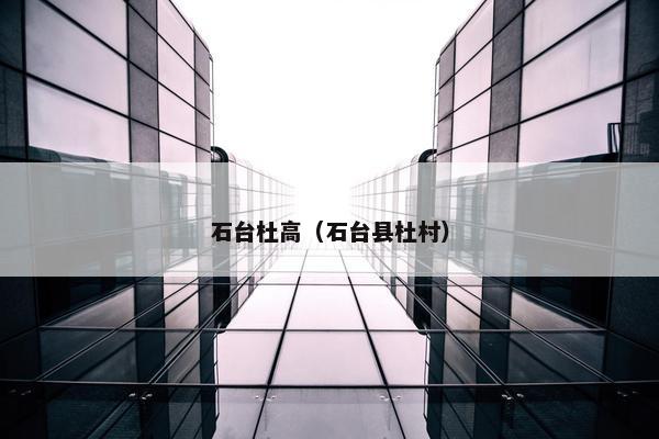 石台杜高（石台县杜村）