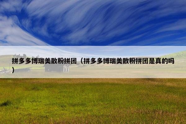 拼多多博瑞美散粉拼团（拼多多博瑞美散粉拼团是真的吗）