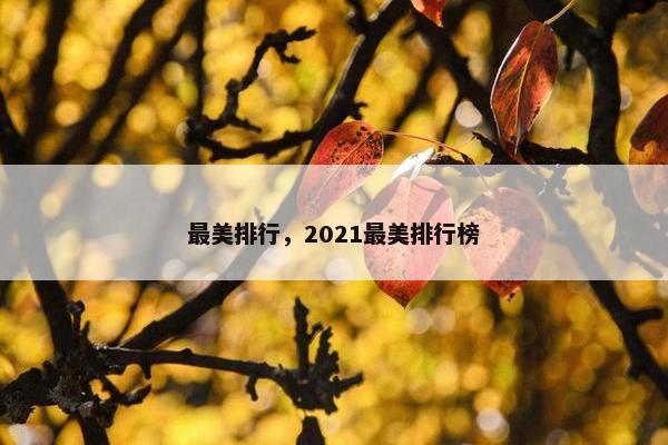 最美排行，2021最美排行榜