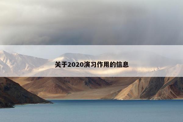 关于2020演习作用的信息