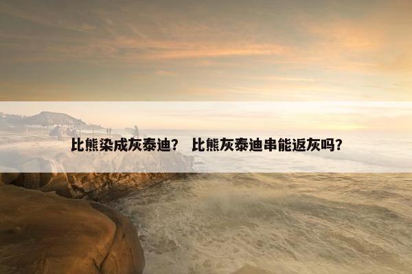 比熊染成灰泰迪？ 比熊灰泰迪串能返灰吗？