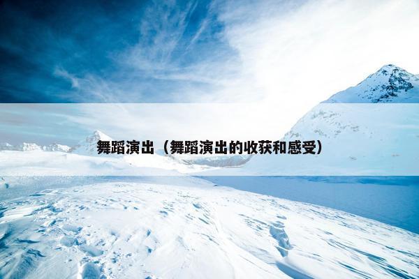 舞蹈演出（舞蹈演出的收获和感受）