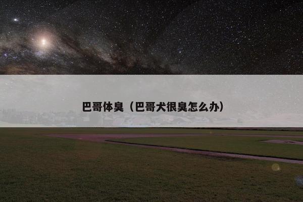 巴哥体臭（巴哥犬很臭怎么办）