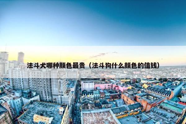 法斗犬哪种颜色最贵（法斗狗什么颜色的值钱）