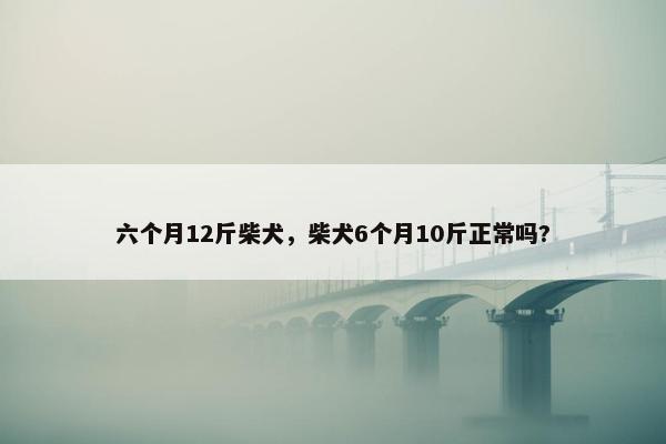 六个月12斤柴犬，柴犬6个月10斤正常吗?