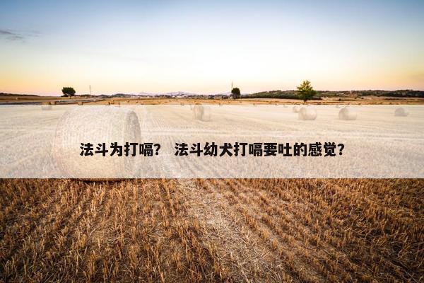 法斗为打嗝？ 法斗幼犬打嗝要吐的感觉？