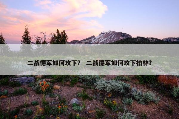 二战德军如何攻下? 二战德军如何攻下柏林?