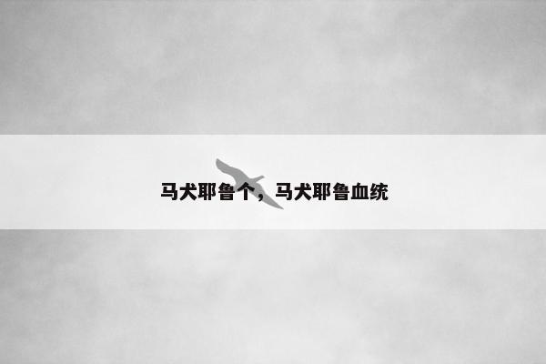 马犬耶鲁个，马犬耶鲁血统