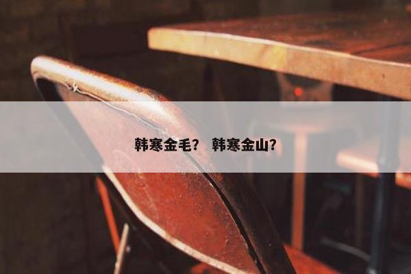 韩寒金毛？ 韩寒金山？