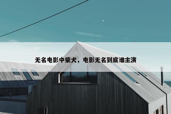无名电影中柴犬，电影无名到底谁主演