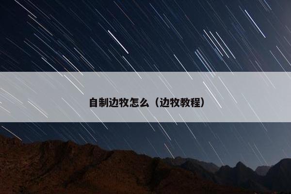 自制边牧怎么（边牧教程）