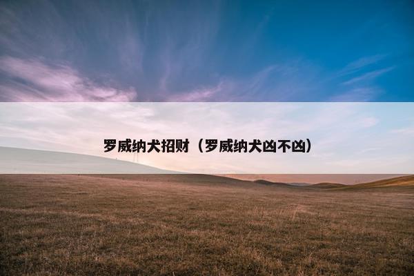 罗威纳犬招财（罗威纳犬凶不凶）