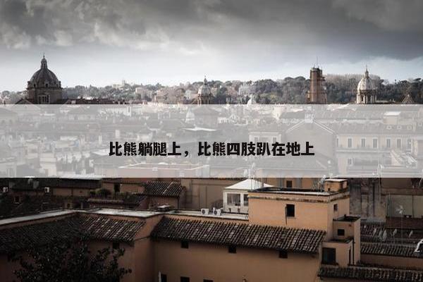 比熊躺腿上，比熊四肢趴在地上