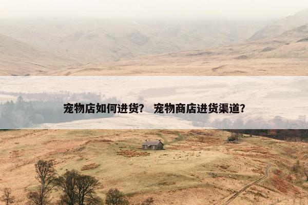 宠物店如何进货？ 宠物商店进货渠道？