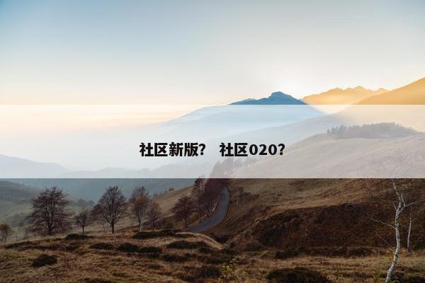 社区新版？ 社区020？