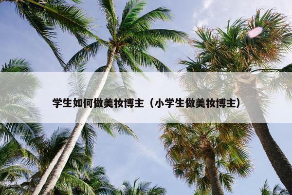 学生如何做美妆博主（小学生做美妆博主）