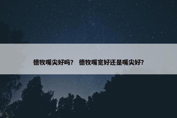 德牧嘴尖好吗？ 德牧嘴宽好还是嘴尖好？
