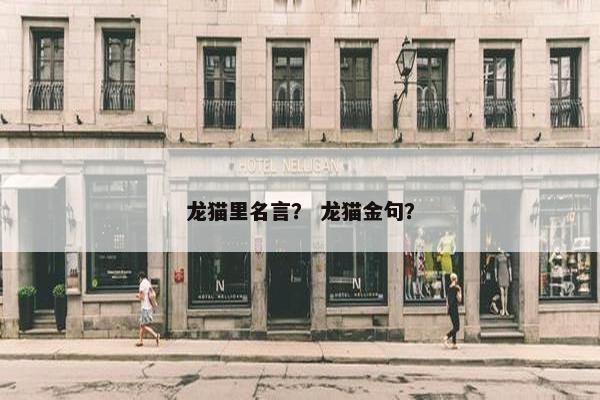 龙猫里名言？ 龙猫金句？