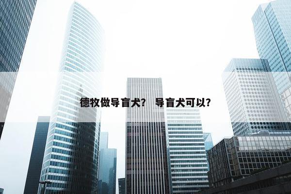 德牧做导盲犬？ 导盲犬可以？