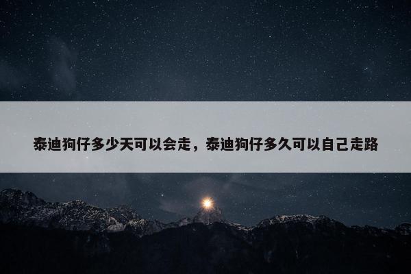 泰迪狗仔多少天可以会走，泰迪狗仔多久可以自己走路