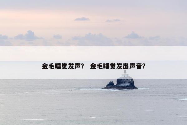金毛睡觉发声？ 金毛睡觉发出声音？