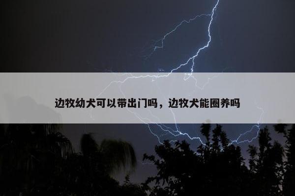 边牧幼犬可以带出门吗，边牧犬能圈养吗