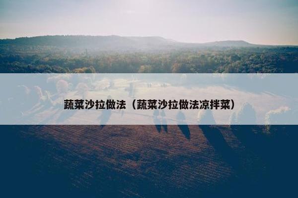 蔬菜沙拉做法（蔬菜沙拉做法凉拌菜）