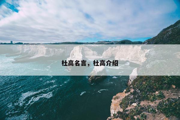 杜高名言，杜高介绍
