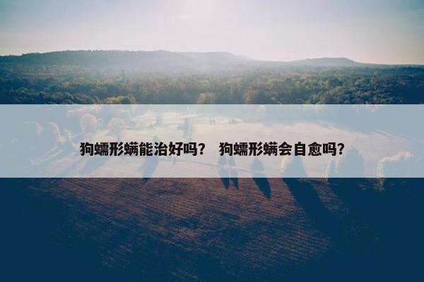 狗蠕形螨能治好吗？ 狗蠕形螨会自愈吗？