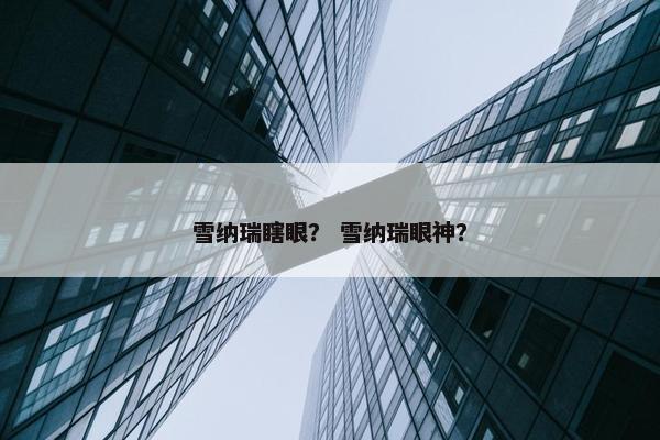 雪纳瑞瞎眼？ 雪纳瑞眼神？