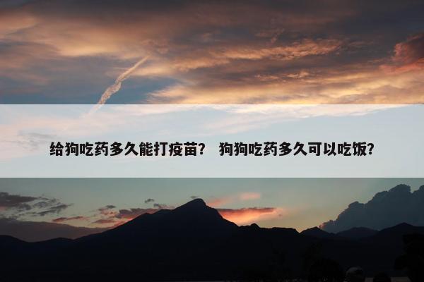 给狗吃药多久能打疫苗？ 狗狗吃药多久可以吃饭？