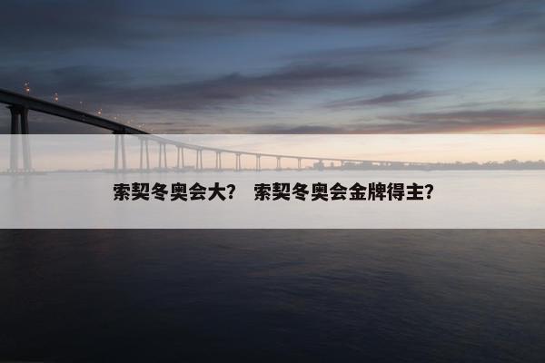 索契冬奥会大？ 索契冬奥会金牌得主？
