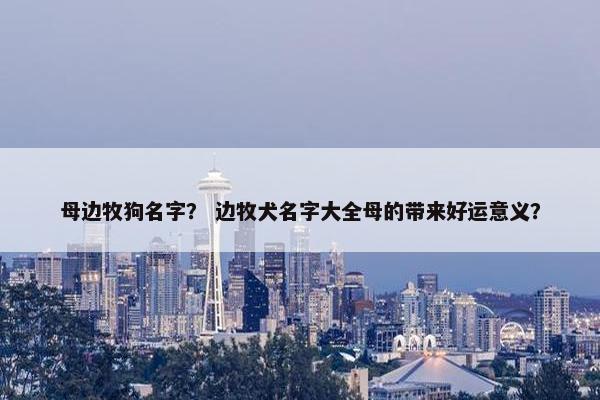 母边牧狗名字？ 边牧犬名字大全母的带来好运意义？
