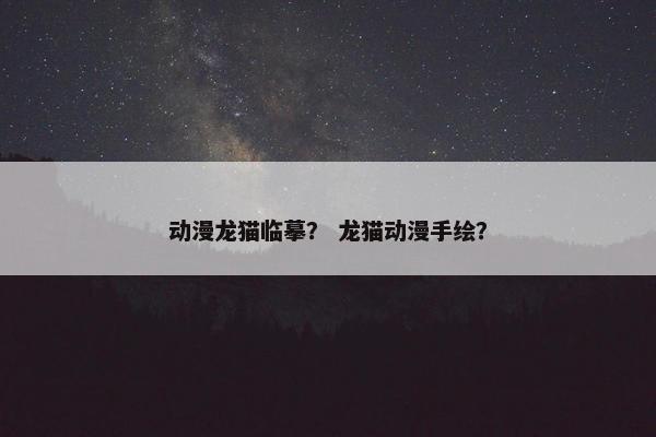 动漫龙猫临摹？ 龙猫动漫手绘？