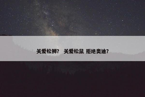关爱松狮？ 关爱松鼠 拒绝奥迪？