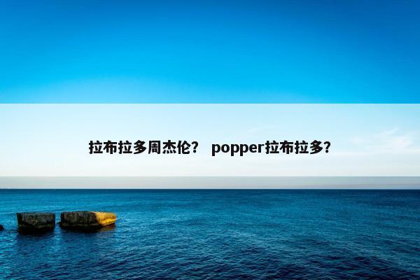 拉布拉多周杰伦？ popper拉布拉多？