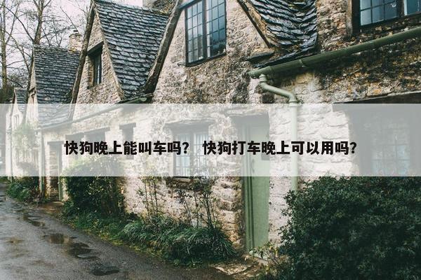 快狗晚上能叫车吗？ 快狗打车晚上可以用吗？