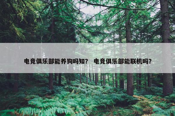 电竞俱乐部能养狗吗知？ 电竞俱乐部能联机吗？