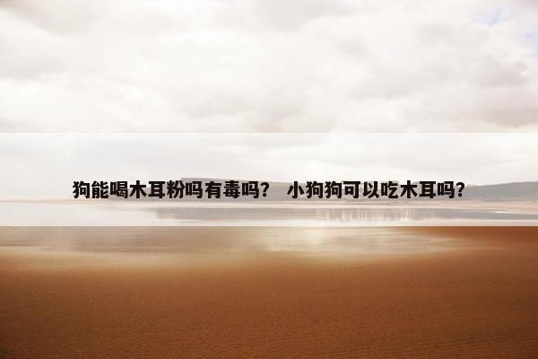 狗能喝木耳粉吗有毒吗？ 小狗狗可以吃木耳吗？