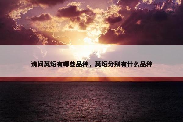 请问英短有哪些品种，英短分别有什么品种
