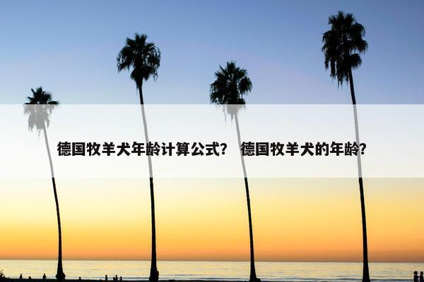 德国牧羊犬年龄计算公式？ 德国牧羊犬的年龄？