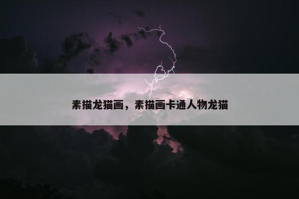 素描龙猫画，素描画卡通人物龙猫