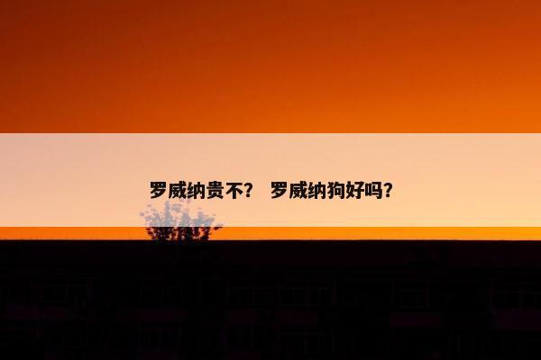罗威纳贵不？ 罗威纳狗好吗？
