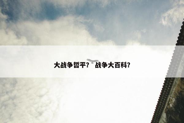 大战争哲平？ 战争大百科？