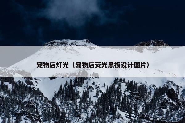 宠物店灯光（宠物店荧光黑板设计图片）