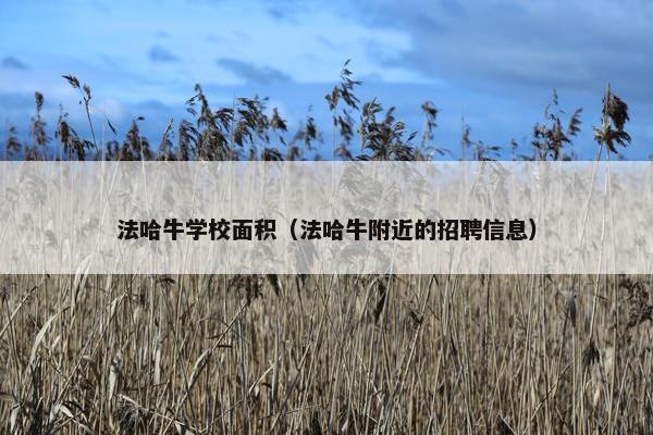 法哈牛学校面积（法哈牛附近的招聘信息）